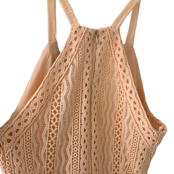 🌸2/$25 NWT Gianni Binni Peach Mathilda Dress Halter Fit & Flare - Picture 6 of 6